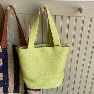 Eric Javits Raffia Woven Tote in Lime Green
